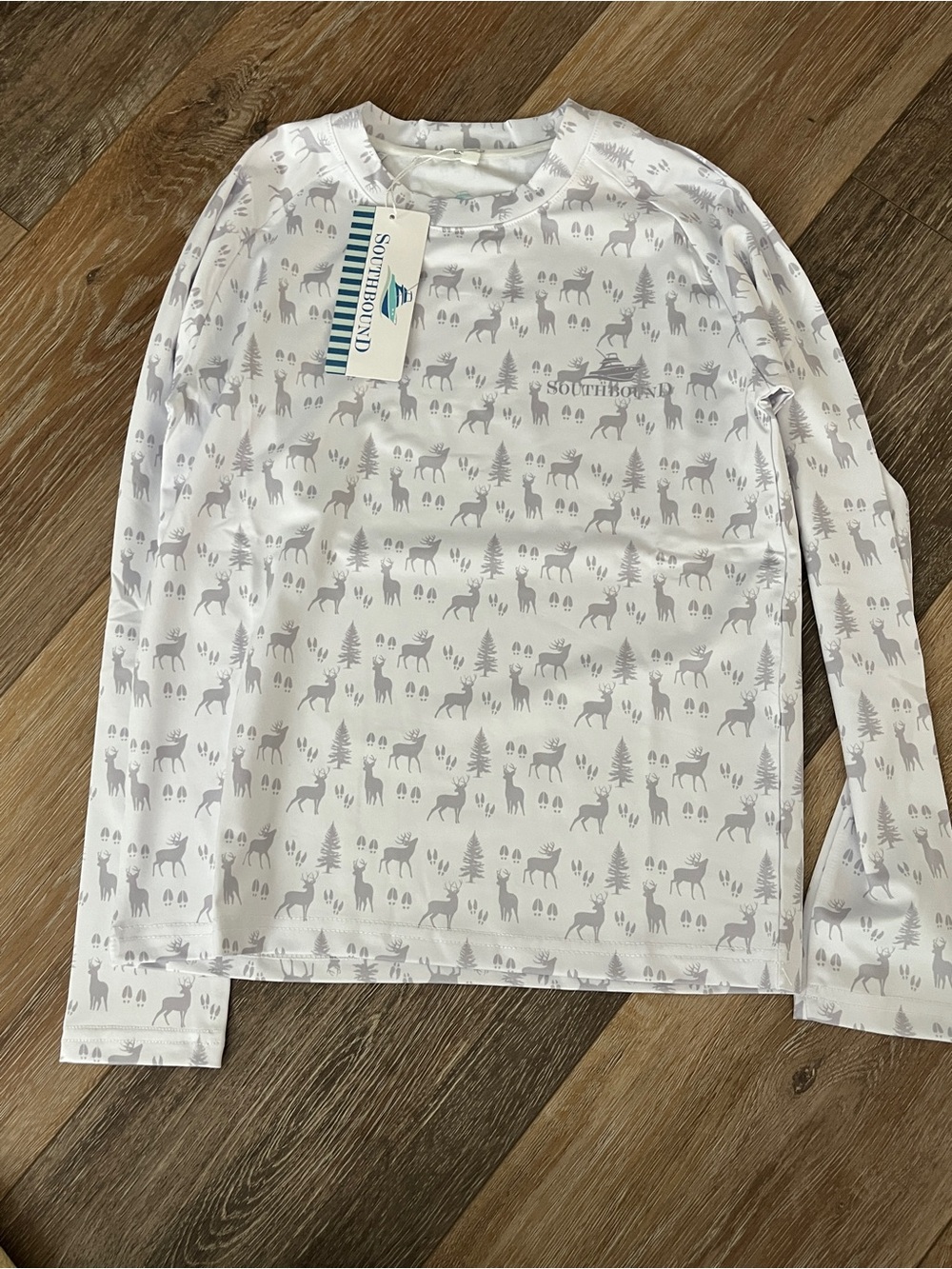 Kids' White Long-Sleeve Printed Tee